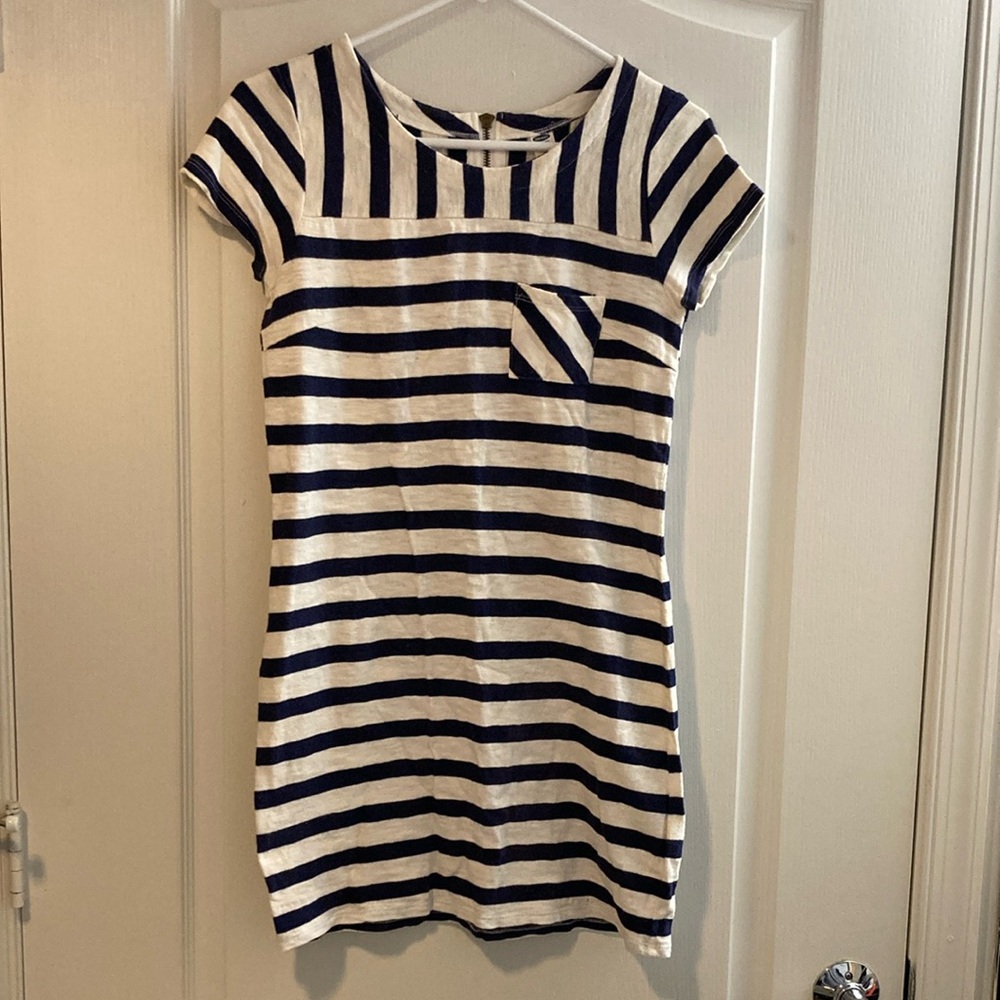 Striped Navy and White Dress